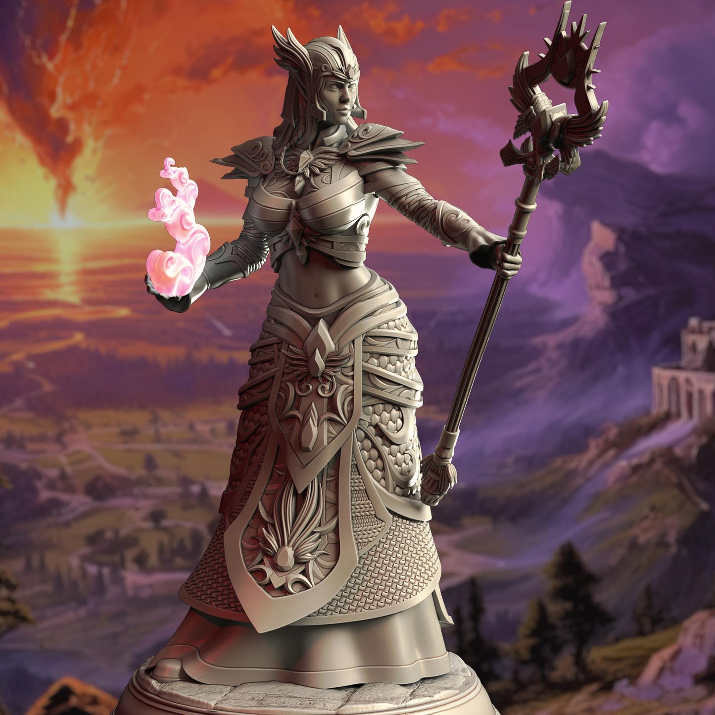 High Elven Witch Queen - Ferendir Miar (Medium) - Tabletop Figure for Dungeons & Dragons, DnD, Pathfinder RPGs, TTRPG