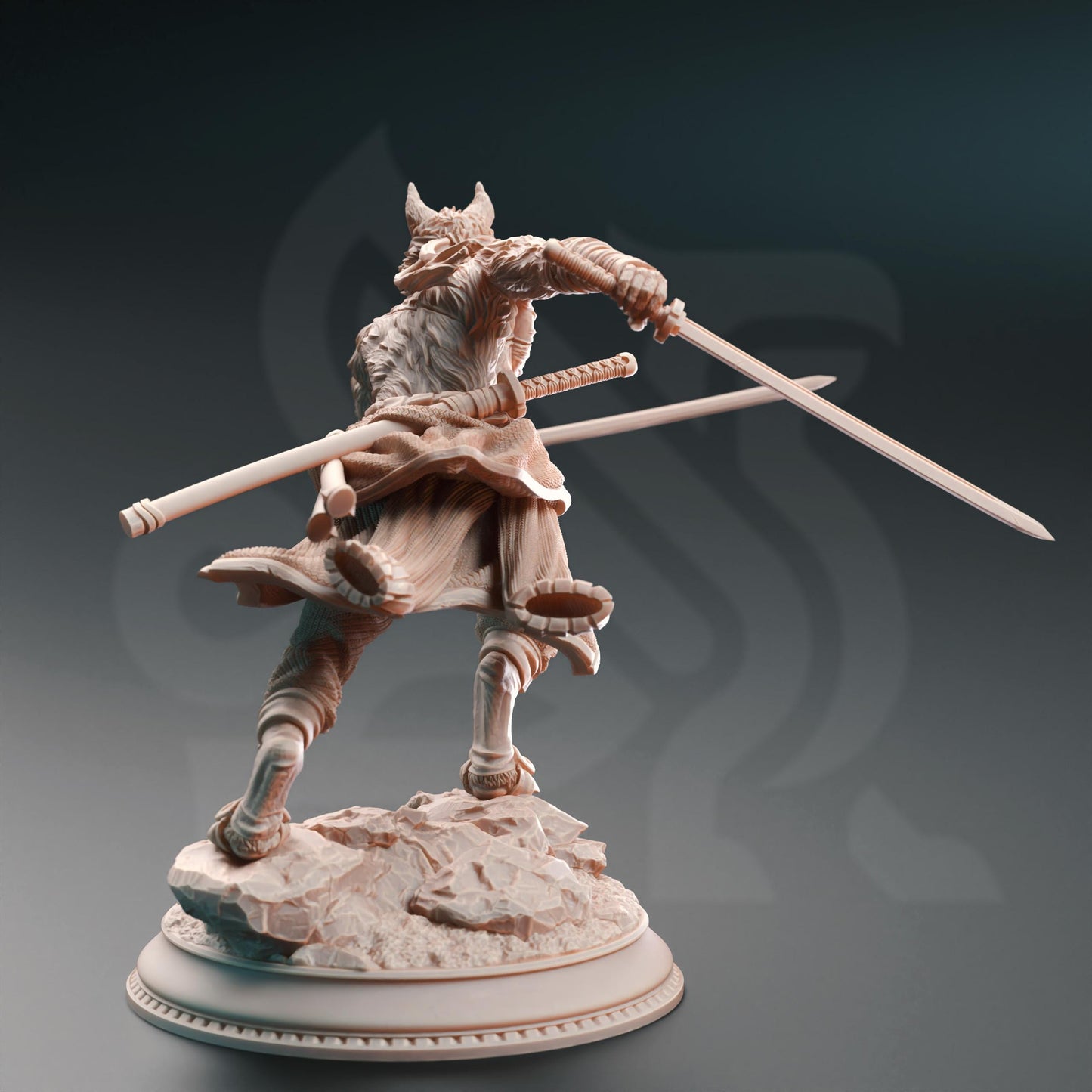 Tabaxi Samurai Swordmaster - Susaneko (Medium) - Tabletop Figure for Dungeons & Dragons, DnD, Pathfinder RPGs, TTRPG