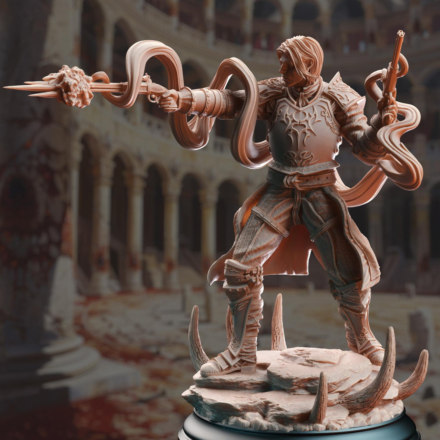 Human Magic Marksman - Cedric of Wildern - 3D Printed Tabletop Figure for Dungeons & Dragons, DnD, Pathfinder RPGs, TTRPG