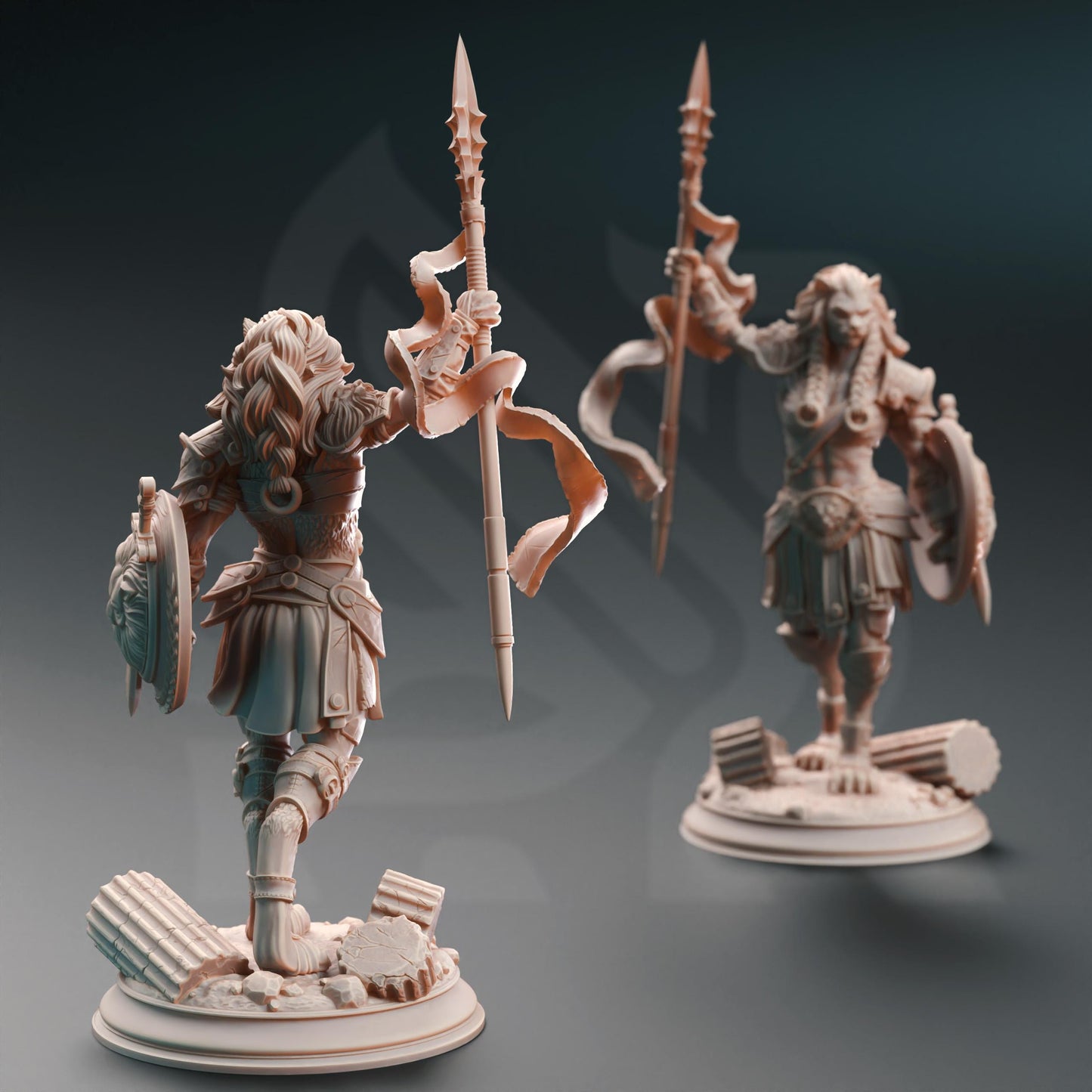 Lioness Gladiator - Aktara Adrientem (Medium) - Tabletop Figure for Dungeons & Dragons, DnD, Pathfinder RPGs, TTRPG