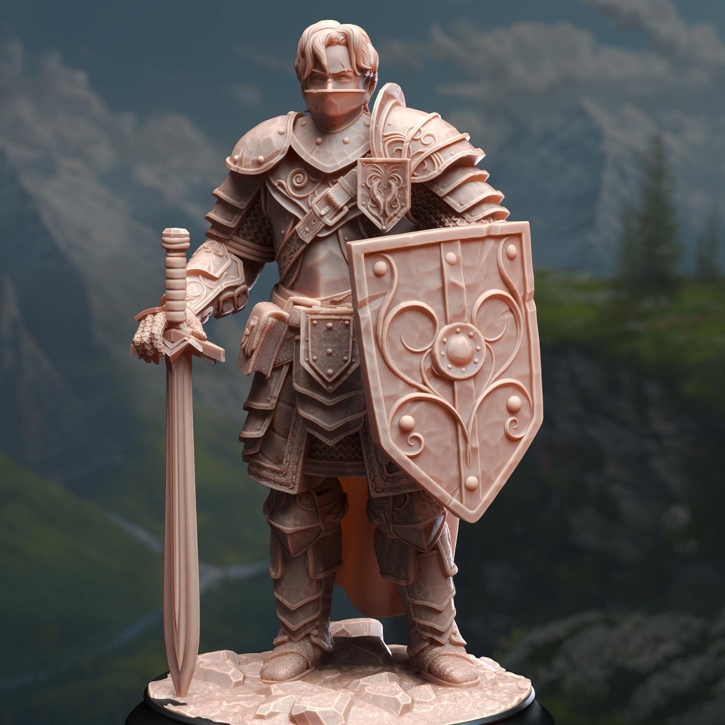 Human Battle Master Fighter - Arion Midrun - 3D Printed Tabletop Figure for Dungeons & Dragons, DnD, Pathfinder RPGs, TTRPG