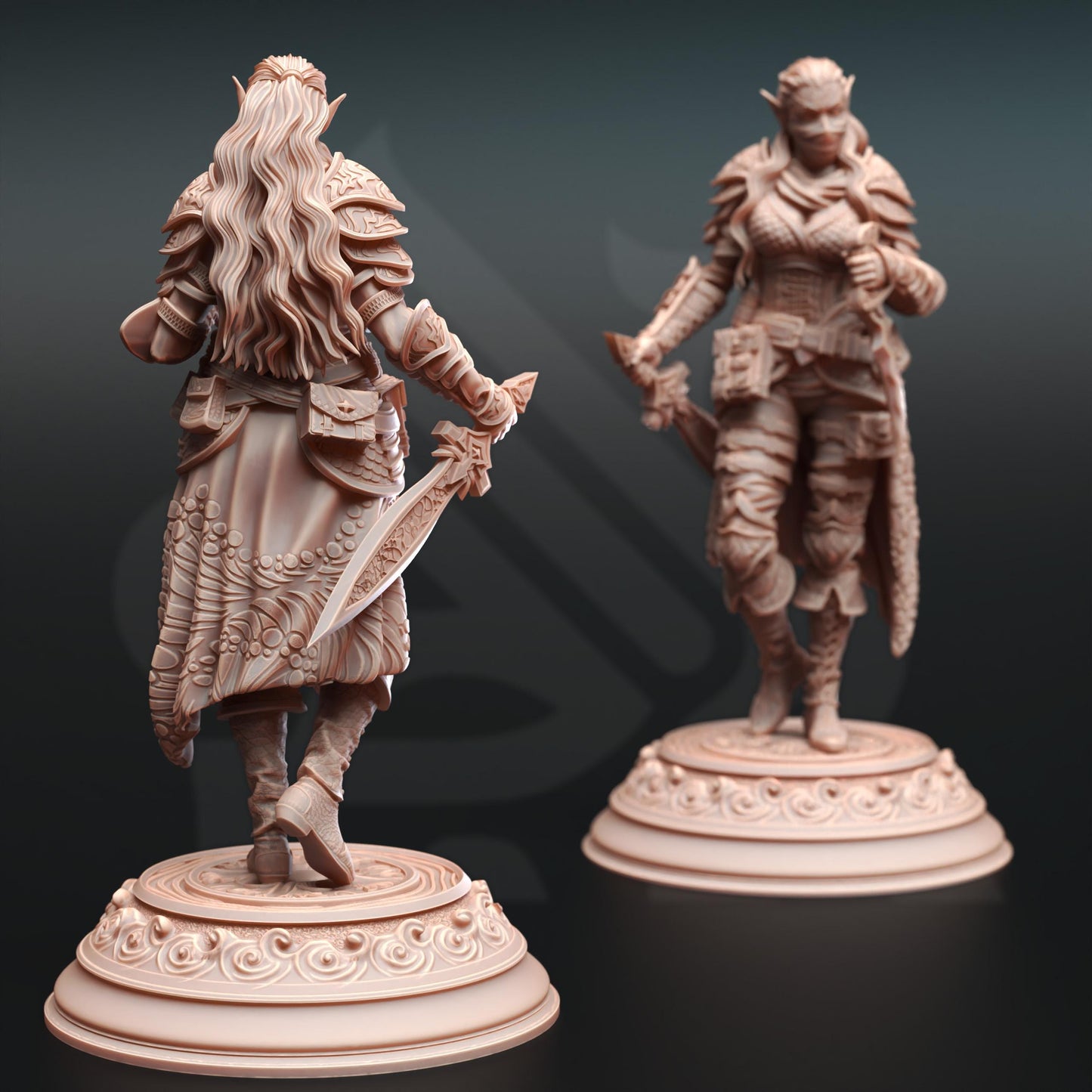 Water Genasi Swashbuckler Rogue - Hali Brookes (Medium) - Tabletop Figure for Dungeons & Dragons, DnD, Pathfinder RPGs, TTRPG