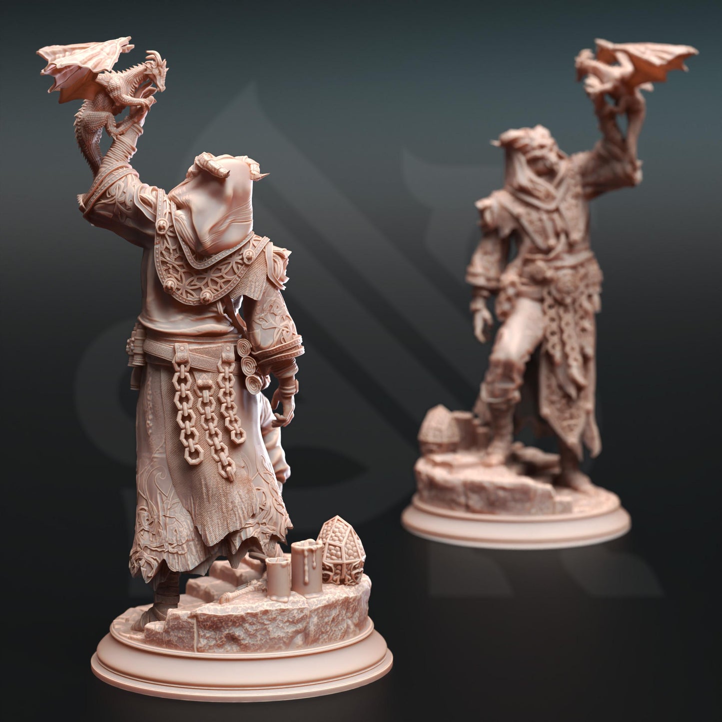 Dragon Culist - Karthys of Zezima - 3D Printed Tabletop Figure for Dungeons & Dragons, DnD, Pathfinder RPGs, TTRPG