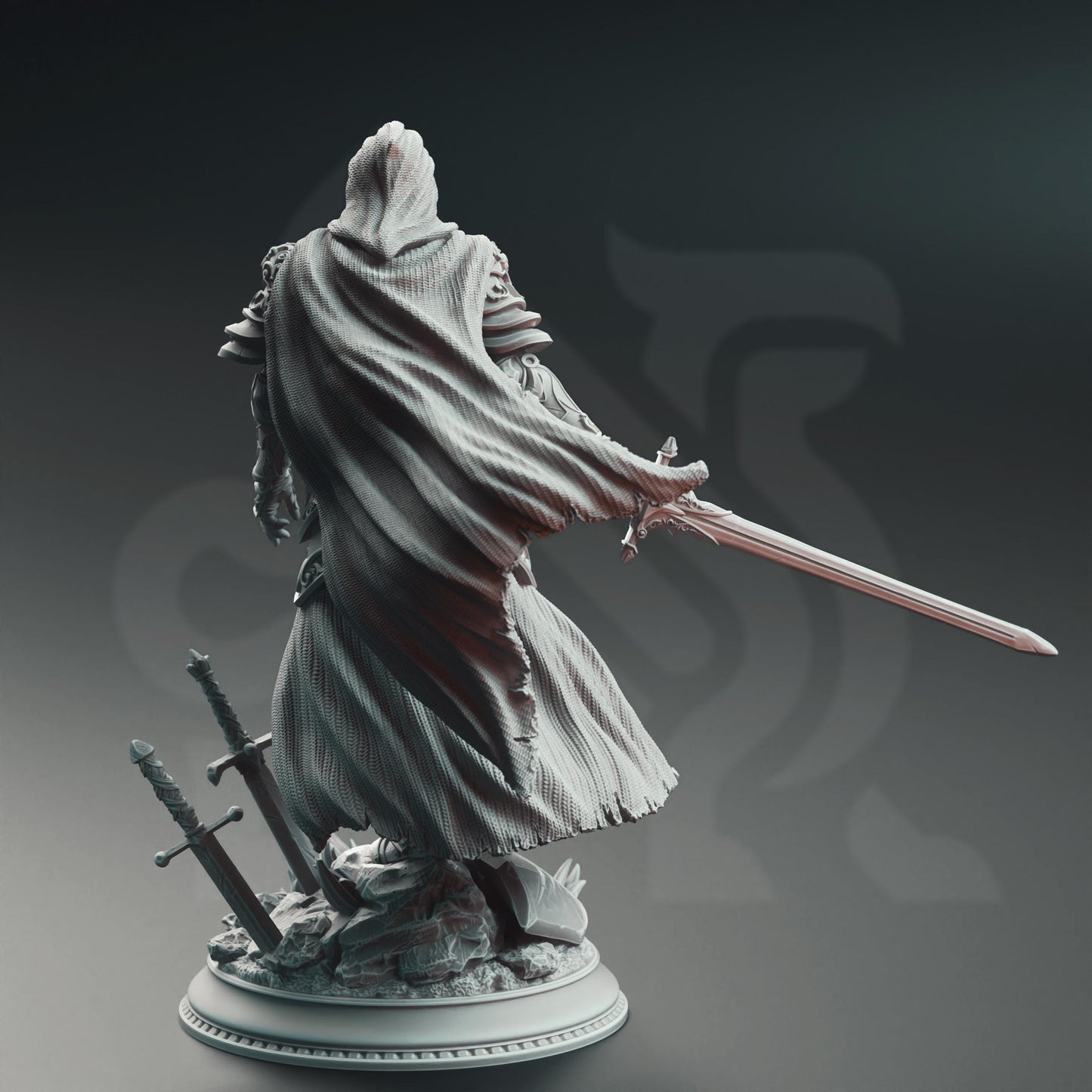 Commander Knight - Lydia the Merciless - 3D Printed Tabletop Figure for Dungeons & Dragons, DnD, Pathfinder RPGs, TTRPG