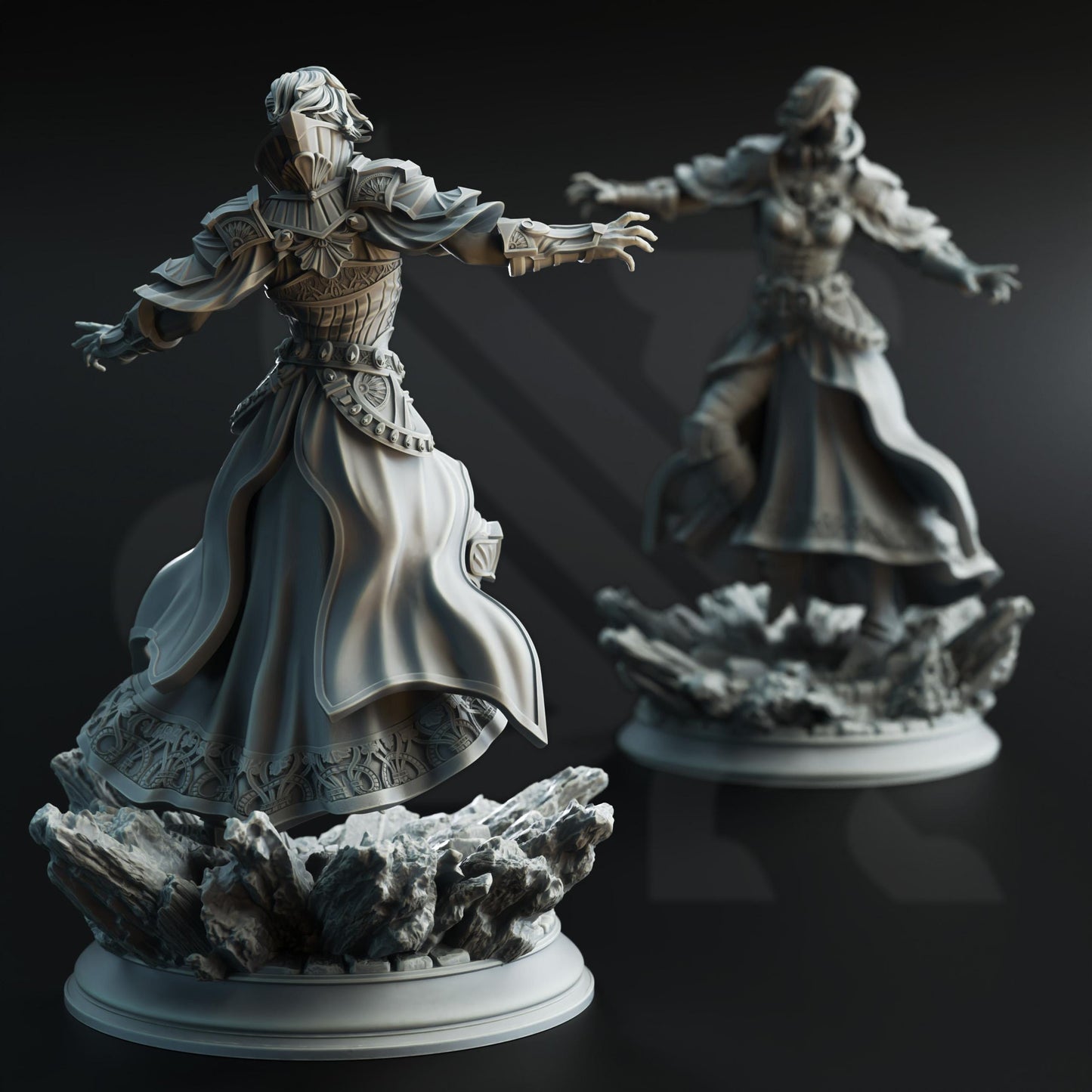 Psionic Mindweaver Seer - Violet - 3D Printed Tabletop Figure for Dungeons & Dragons, DnD, Pathfinder RPGs, TTRPG