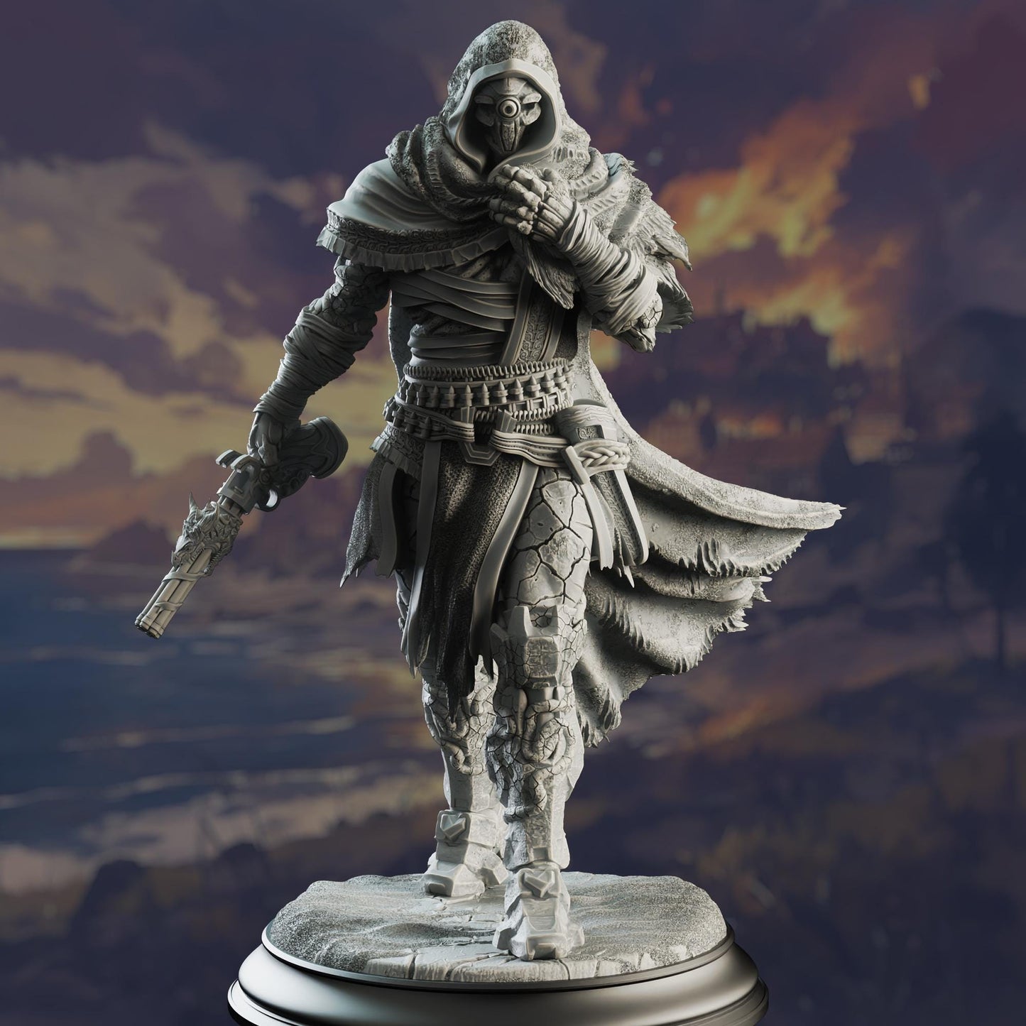 Warforged Gunslinger - Big Iron - 3D Printed Tabletop Figure for Dungeons & Dragons, DnD, Pathfinder RPGs, TTRPG