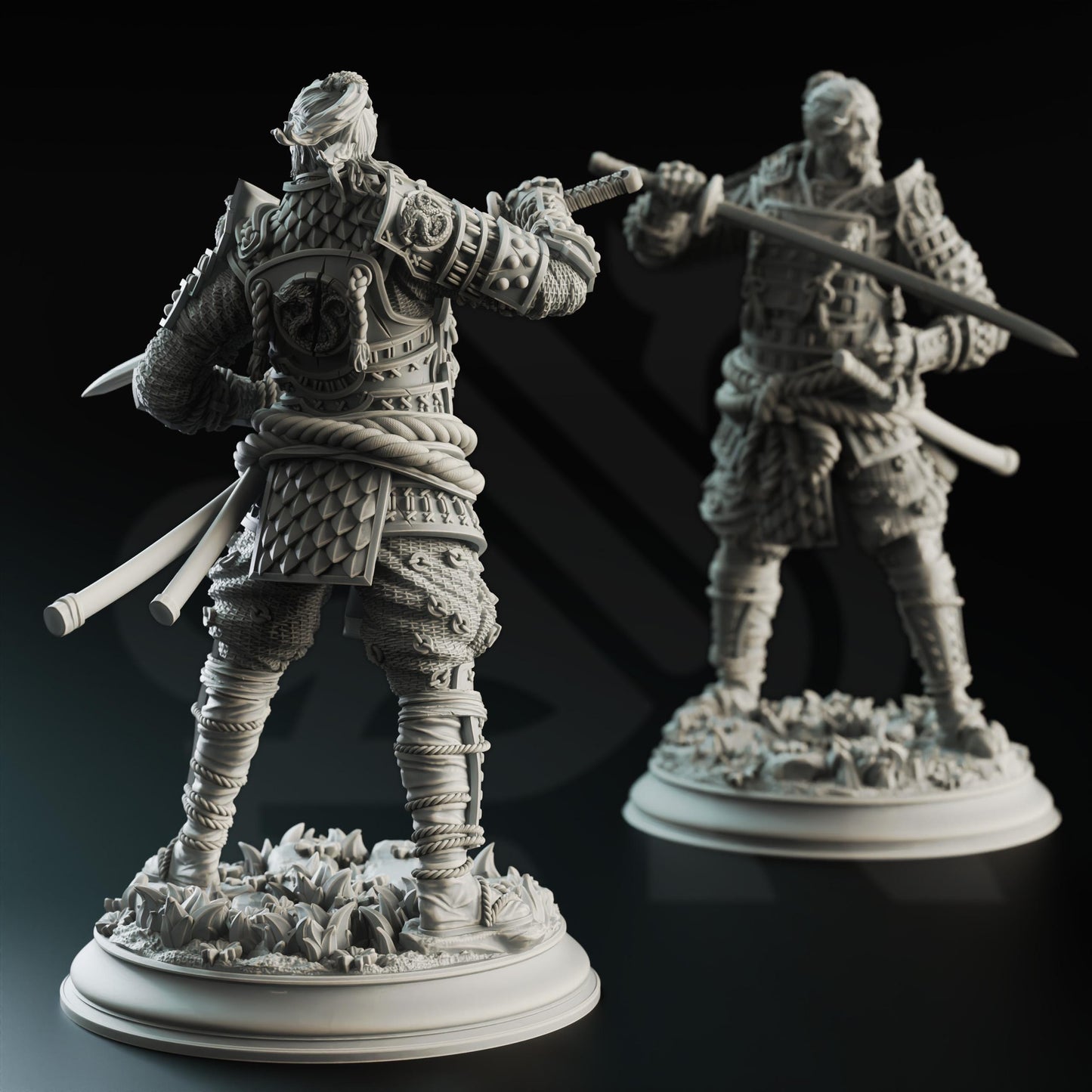 Wandering Samurai - Saburo Ryu (Medium) - Tabletop Figure for Dungeons & Dragons, DnD, Pathfinder RPGs, TTRPG