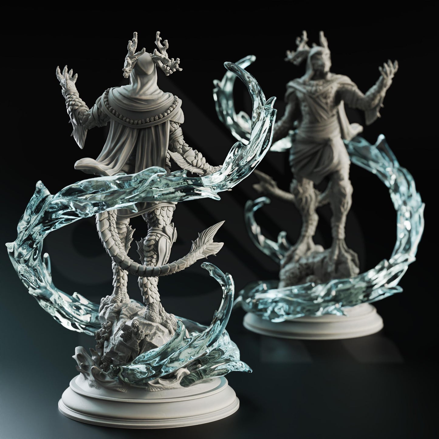 Dragonborn of the Sea - Voskathar - 3D Printed Tabletop Figure for Dungeons & Dragons, DnD, Pathfinder RPGs, TTRPG