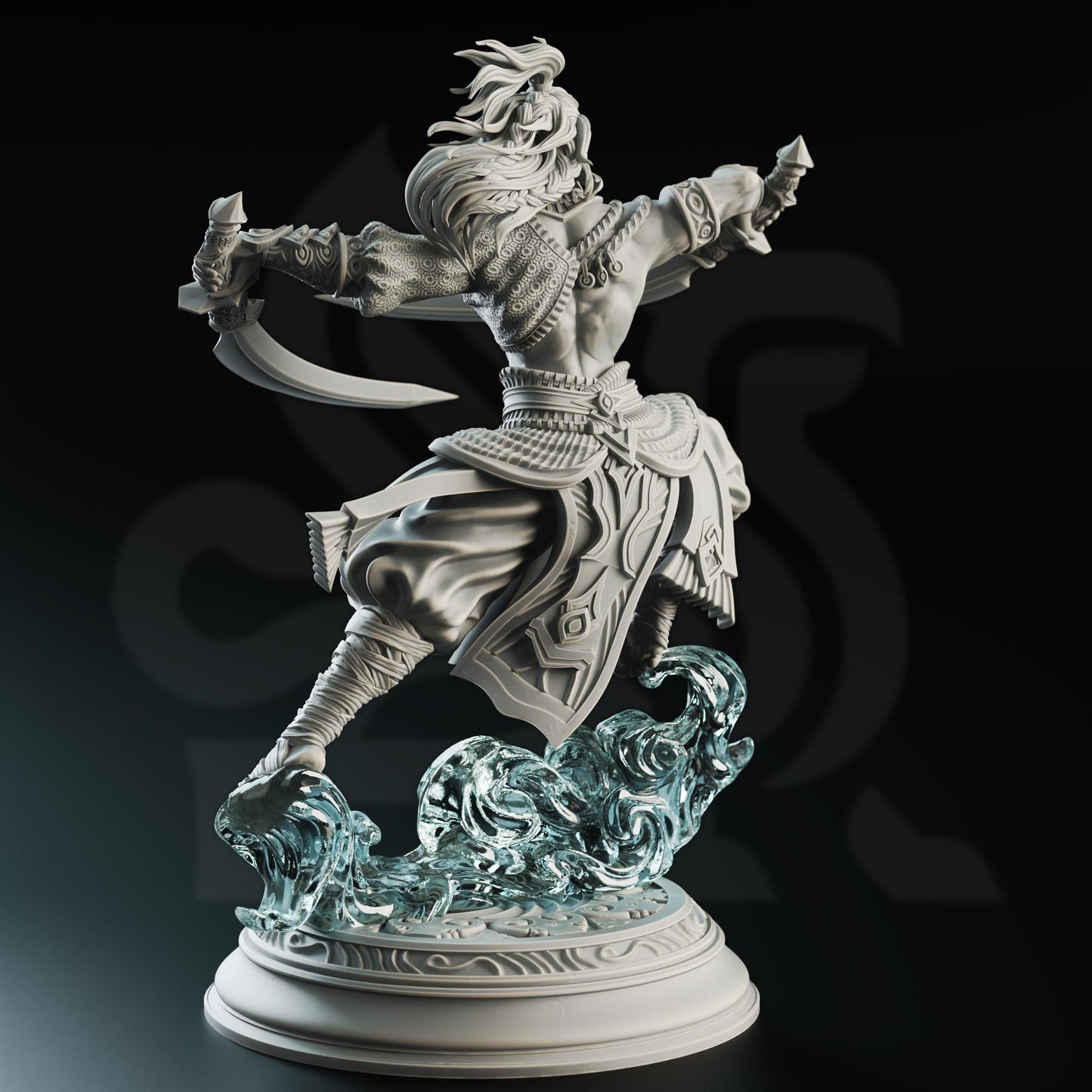 Air Genasi Sword Dancer Fighter - Hudin the Summer Breeze (Medium) - Tabletop Figure for Dungeons & Dragons, DnD, Pathfinder RPGs, TTRPG