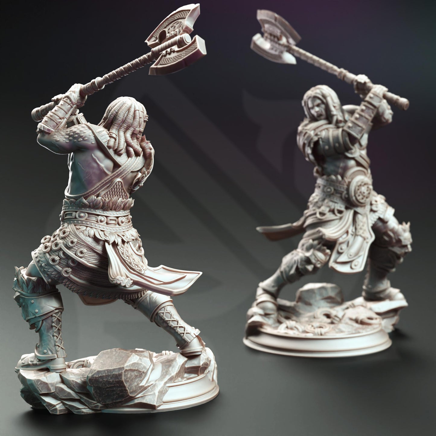 Goliath Barbarian Knight - Charnuk - 3D Printed Tabletop Figure for Dungeons & Dragons, DnD, Pathfinder RPGs, TTRPG