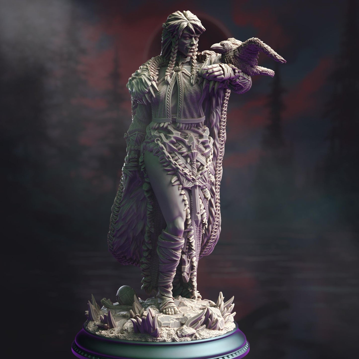 Vampire Enchantress - Celine de la Rouge (Medium) - 3D Printed Tabletop Figure for Dungeons & Dragons, DnD, Pathfinder RPGs, TTRPG