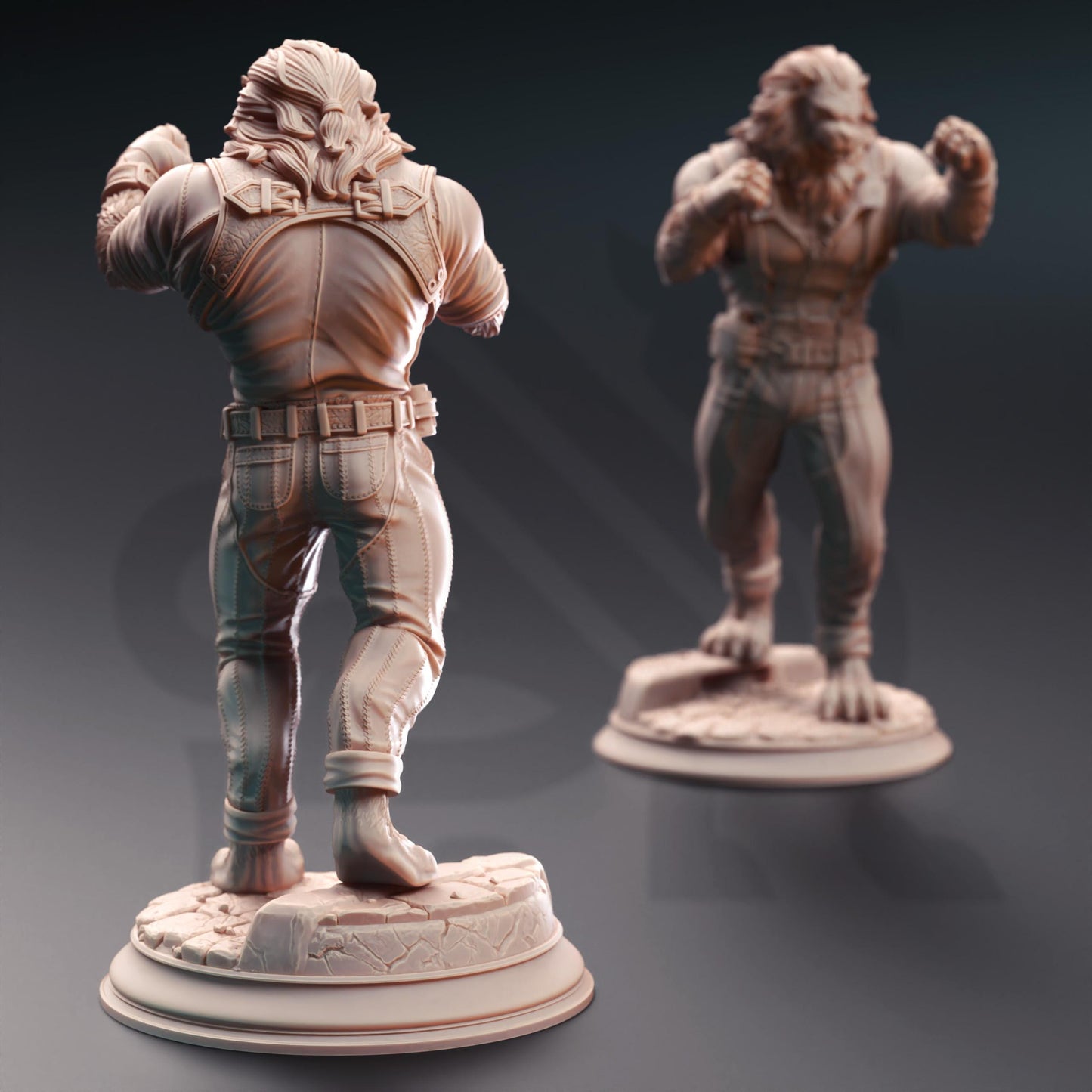 Lionfolk Pugilist - Vaa'dren (Medium) - 3D Printed Tabletop Figure for Dungeons & Dragons, DnD, Pathfinder RPGs, TTRPG