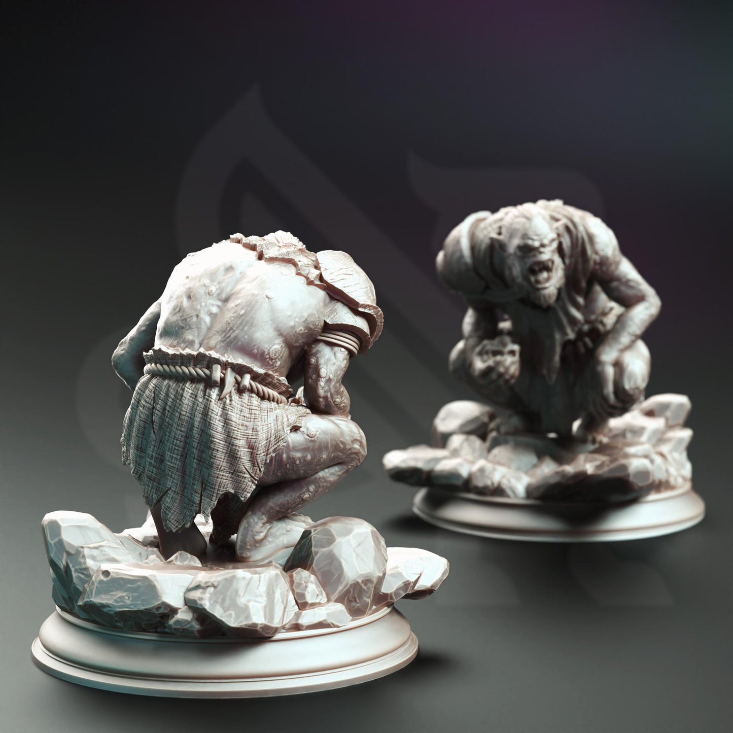 Trogg Cannibals (Bundle) - 3D Printed Tabletop Figure for Dungeons & Dragons, DnD, Pathfinder RPGs, TTRPG