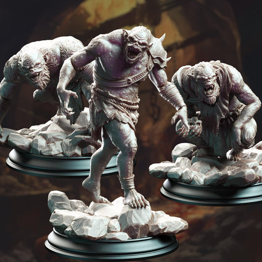 Trogg Cannibals (Bundle) - 3D Printed Tabletop Figure for Dungeons & Dragons, DnD, Pathfinder RPGs, TTRPG