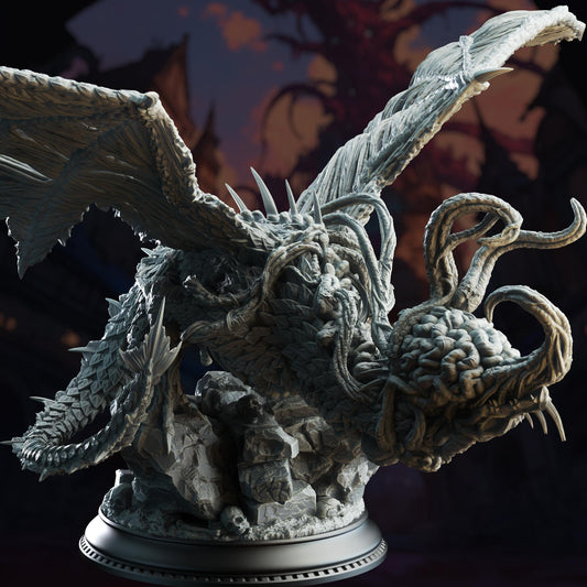 Eldritch Flayed Dragon - Midorius the Remade (Huge) - 3D Printed Tabletop Figure for Dungeons & Dragons, DnD, Pathfinder RPGs, TTRPG