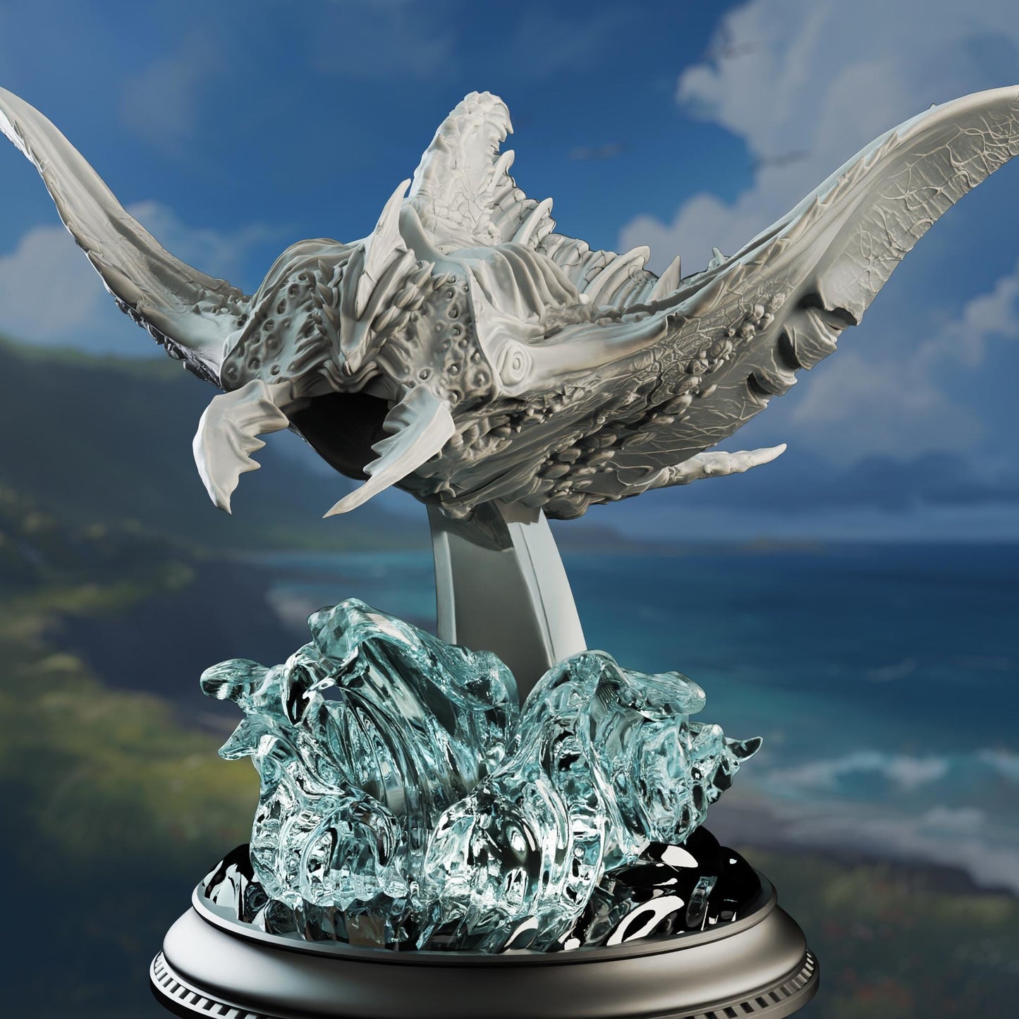 Flying Sea Ray - Tengaraya (Large) - 3D Printed Tabletop Figure for Dungeons & Dragons, DnD, Pathfinder RPGs, TTRPG