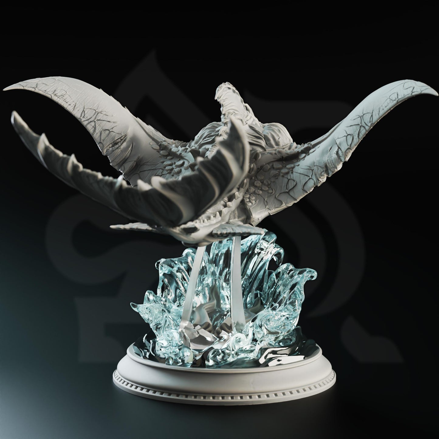 Flying Sea Ray - Tengaraya (Large) - 3D Printed Tabletop Figure for Dungeons & Dragons, DnD, Pathfinder RPGs, TTRPG