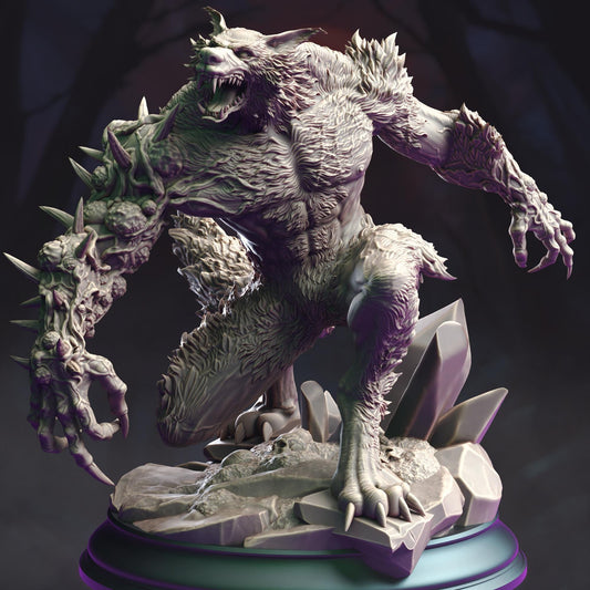 Werewolf Abomination - Bloodclaw (Large) - 3D Printed Tabletop Figure for Dungeons & Dragons, DnD, Pathfinder RPGs, TTRPG