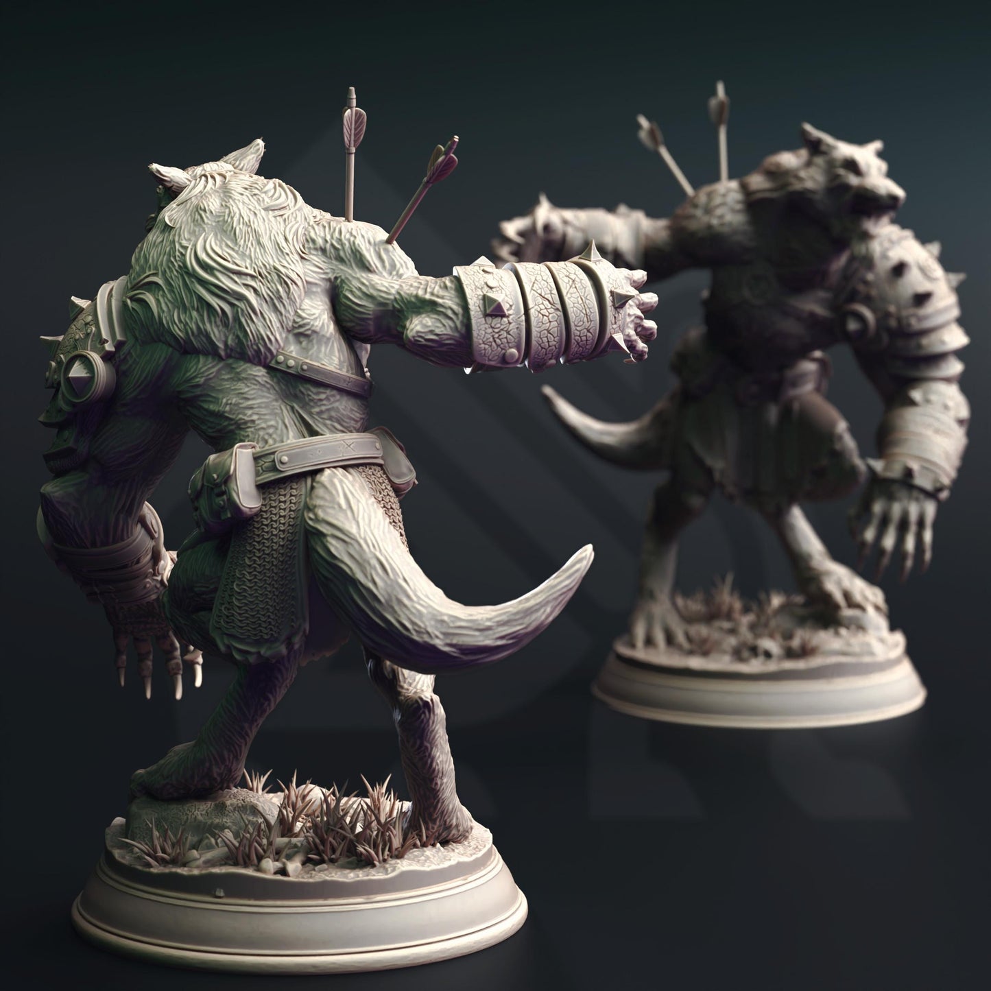 Werewolf Warriors (Bundle) - 3D Printed Tabletop Figure for Dungeons & Dragons, DnD, Pathfinder RPGs, TTRPG