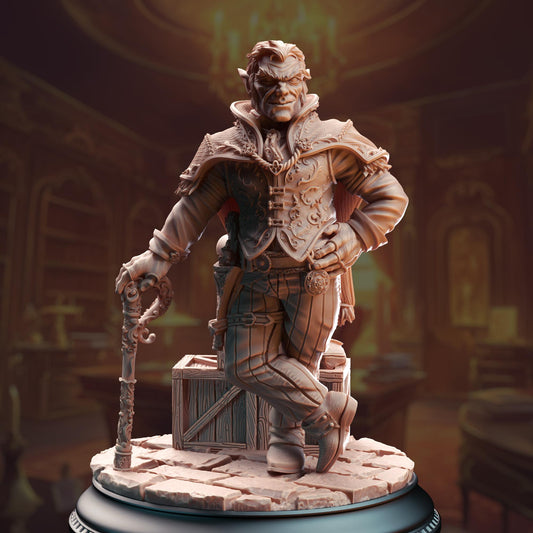 Halfling Crime Lord - Skillet the Boss (Medium) - 3D Printed Tabletop Figure for Dungeons & Dragons, DnD, Pathfinder RPGs, TTRPG