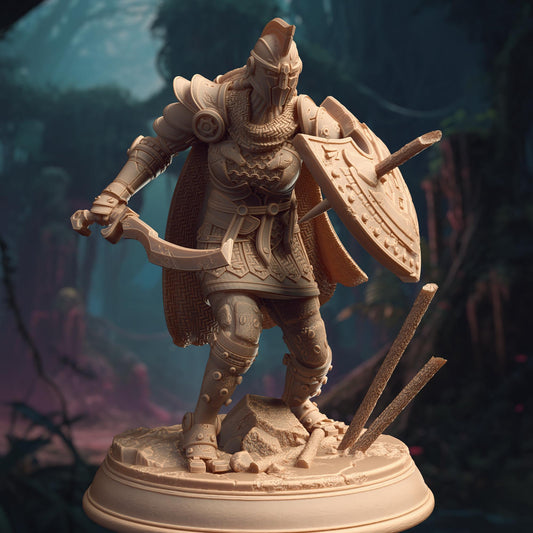 Warforged Warrior - Octavia Strive (Medium) - 3D Printed Tabletop Figure for Dungeons & Dragons, DnD, Pathfinder RPGs, TTRPG