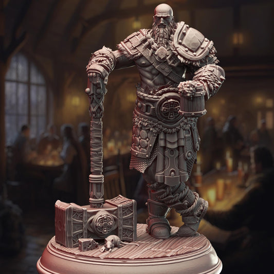 Human Berserker Barbarian - Froth the Belligerent (Medium) - 3D Printed Tabletop Figure for Dungeons & Dragons, DnD, Pathfinder RPGs, TTRPG