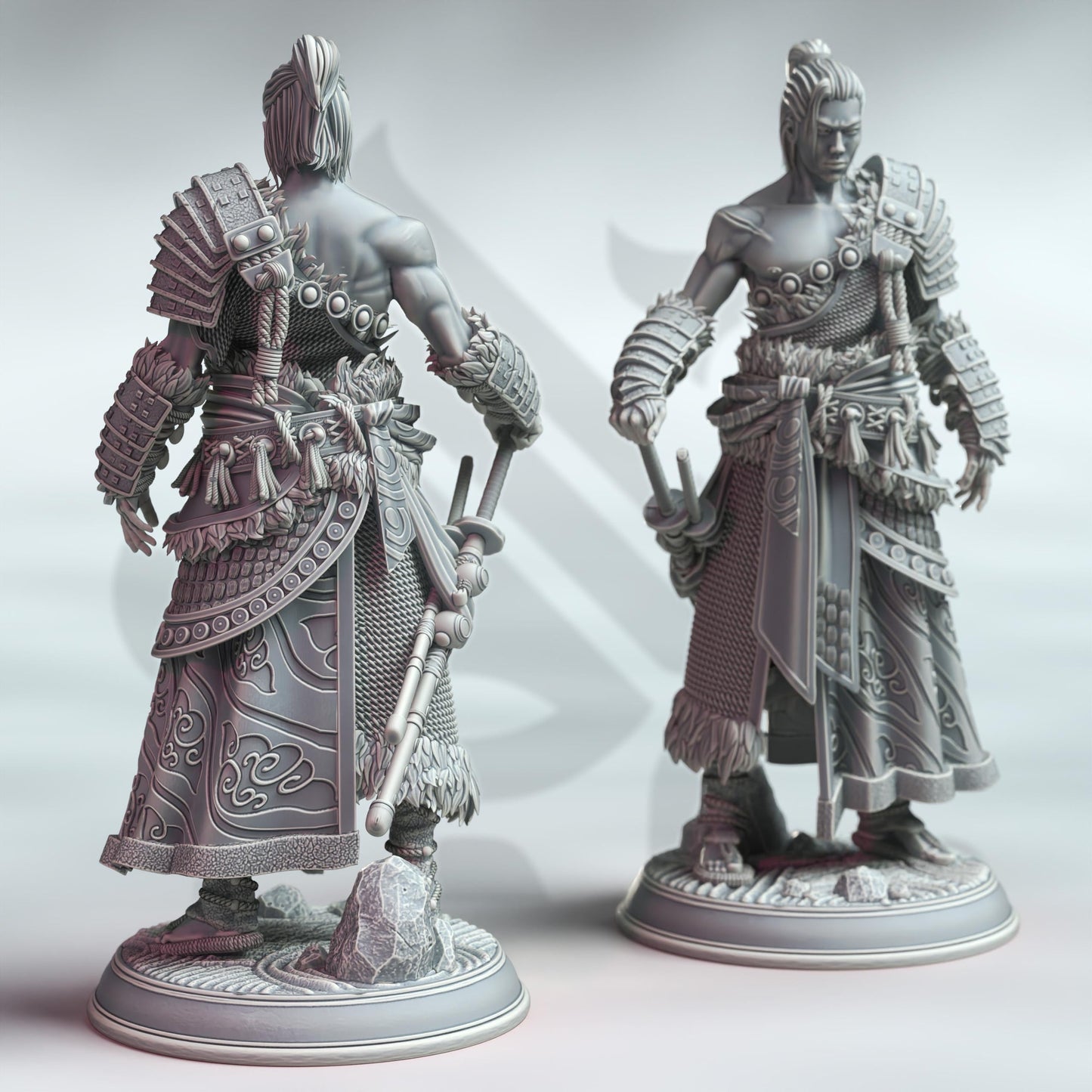 Samurai of the Wolf - Kaoru Okami (Medium) - 3D Printed Tabletop Figure for Dungeons & Dragons, DnD, Pathfinder RPGs, TTRPG