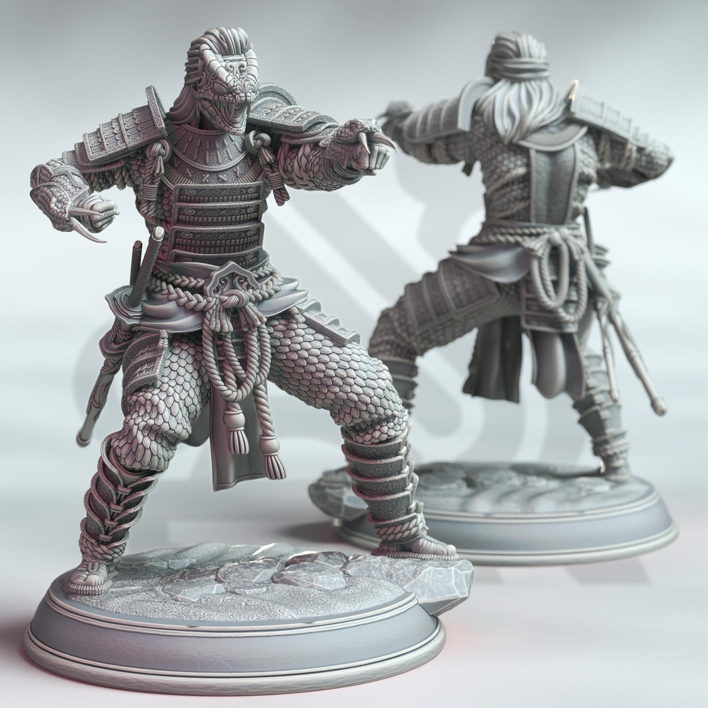 Samurai of the Serpent - Kazuhira Orochi (Medium) - 3D Printed Tabletop Figure for Dungeons & Dragons, DnD, Pathfinder RPGs, TTRPG