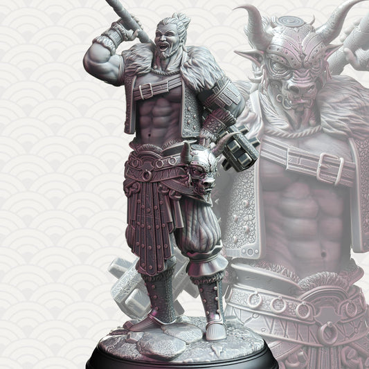 Samurai of the Ox - Daisuke Ushio (Medium) - 3D Printed Tabletop Figure for Dungeons & Dragons, DnD, Pathfinder RPGs, TTRPG