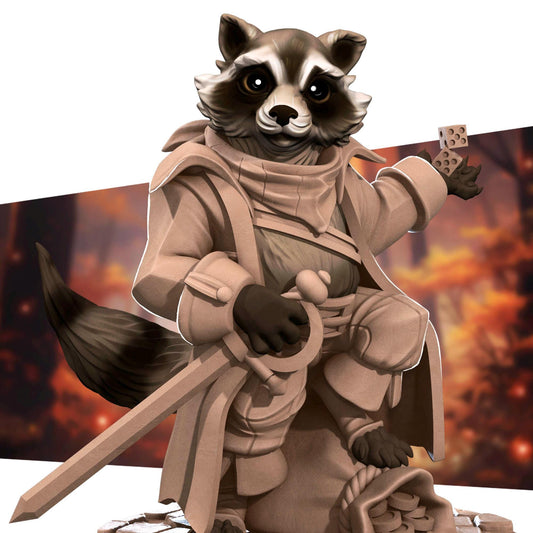 Raccoonfolk Thief (Medium) - Tabletop Figure for Dungeons & Dragons, DnD, Pathfinder RPGs, TTRPG