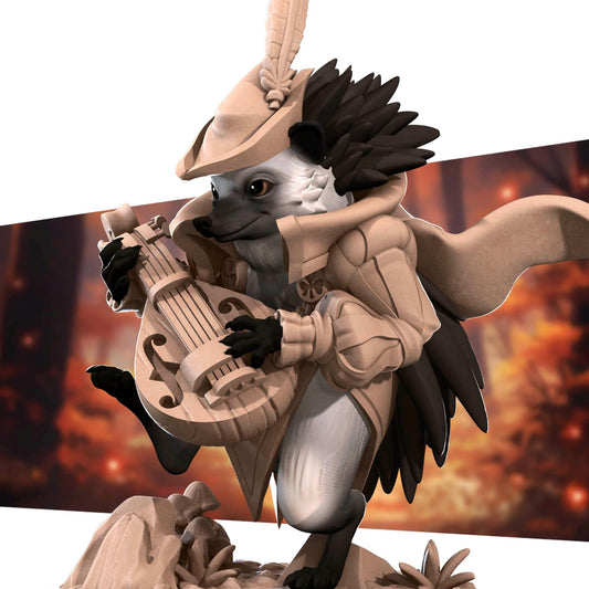 Hedgehogfolk Bard (Medium) - Tabletop Figure for Dungeons & Dragons, DnD, Pathfinder RPGs, TTRPG