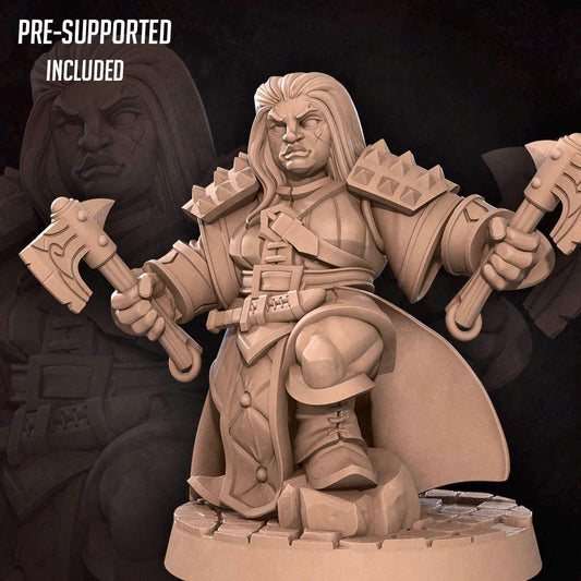 Duergar Fighter (Medium)  - Tabletop Figure for Dungeons & Dragons, DnD, Pathfinder RPGs, TTRPG