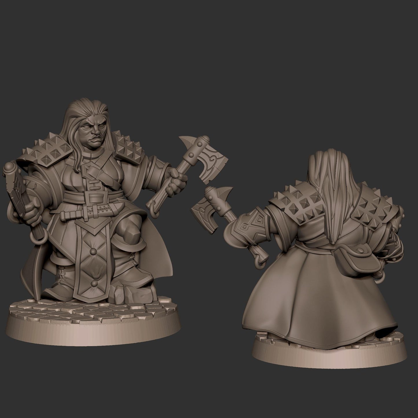 Duergar Fighter (Medium)  - Tabletop Figure for Dungeons & Dragons, DnD, Pathfinder RPGs, TTRPG