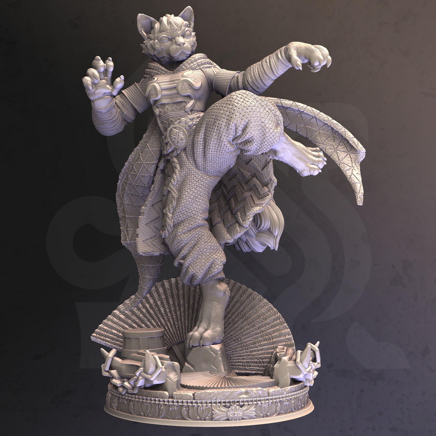 Catfolk Monk Assassin - Katrin Veldius - Tabletop Figure for Dungeons & Dragons, DnD, Pathfinder RPGs, TTRPG