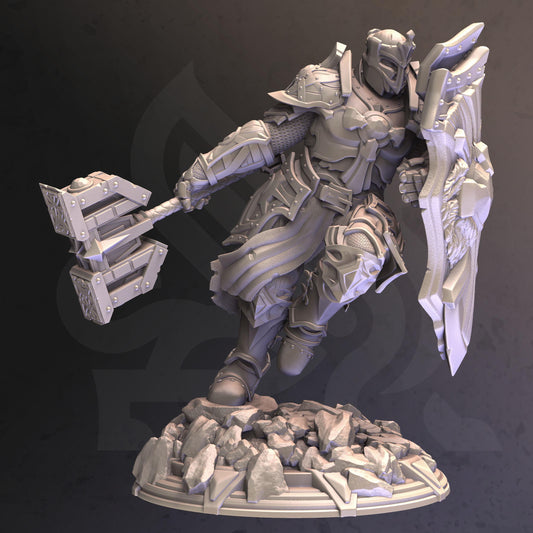 Holy Paladin - Cardioth - Tabletop Figure for Dungeons & Dragons, DnD, Pathfinder RPGs, TTRPG