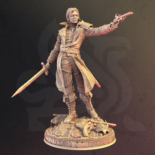 Human Gunslinger - Cedric Of Wildern (Medium) - Tabletop Figure for Dungeons & Dragons, DnD, Pathfinder RPGs, TTRPG