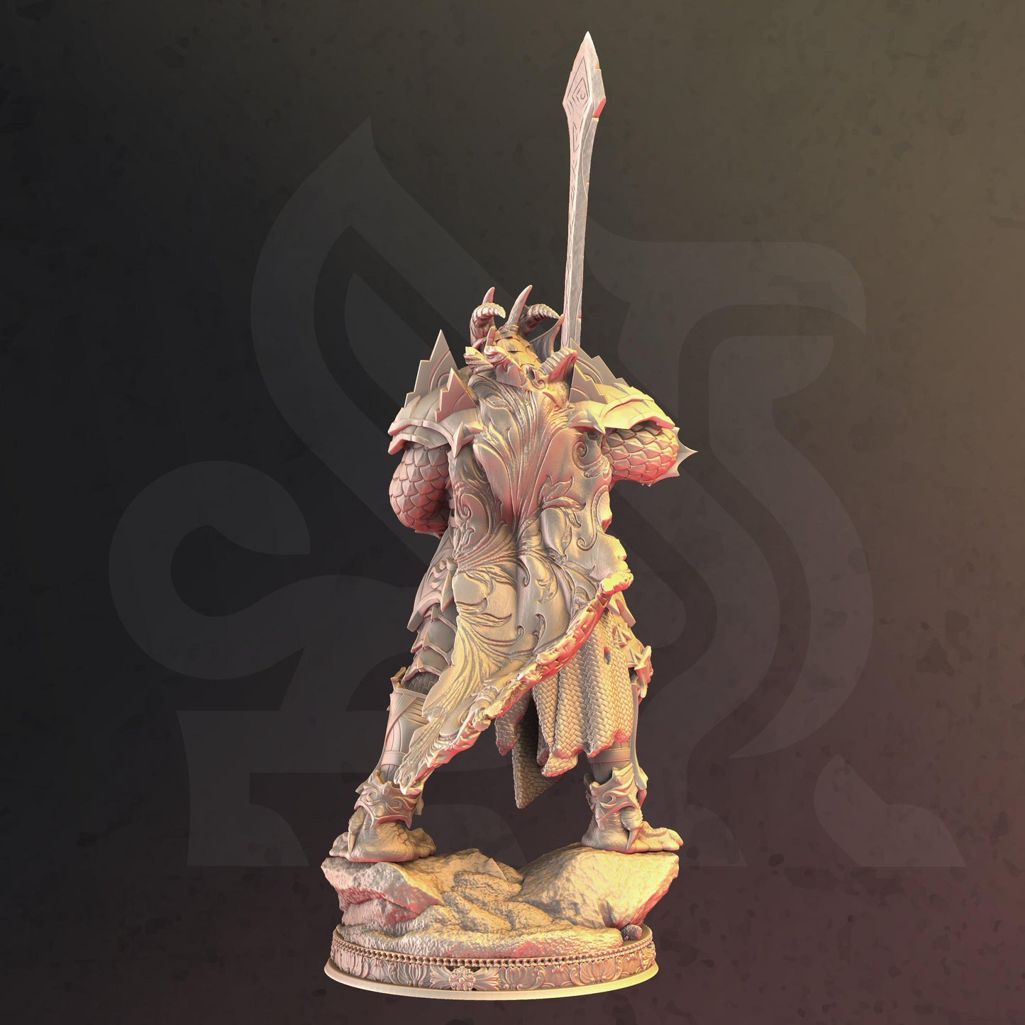 Dragonborn Paladin - Krimmdar - Tabletop Figure for Dungeons & Dragons, DnD, Pathfinder RPGs, TTRPG