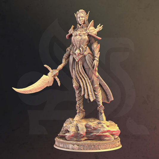 Elven Paladin Of War - Tyriana - Tabletop Figure for Dungeons & Dragons, DnD, Pathfinder RPGs, TTRPG