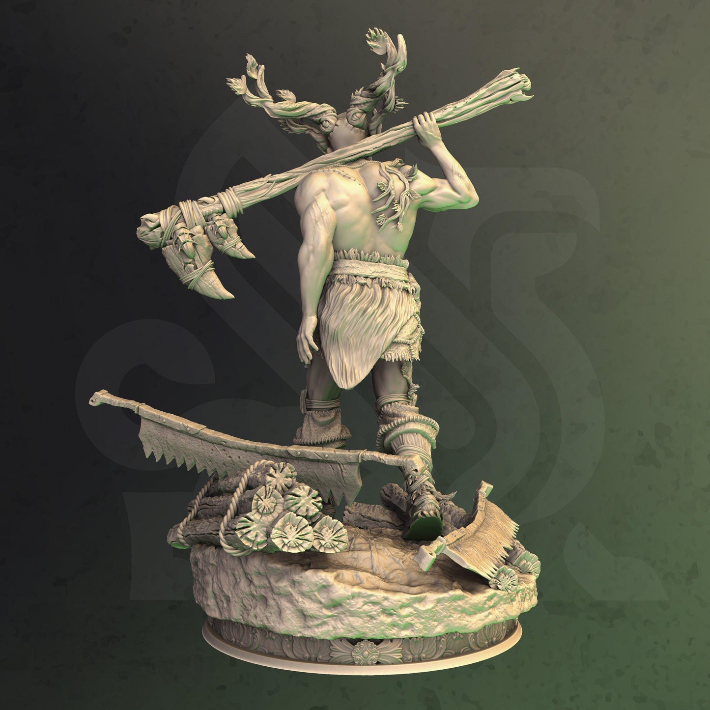 Druidic Barbarian - Treneal (Medium) - Tabletop Figure for Dungeons & Dragons, DnD, Pathfinder RPGs, TTRPG