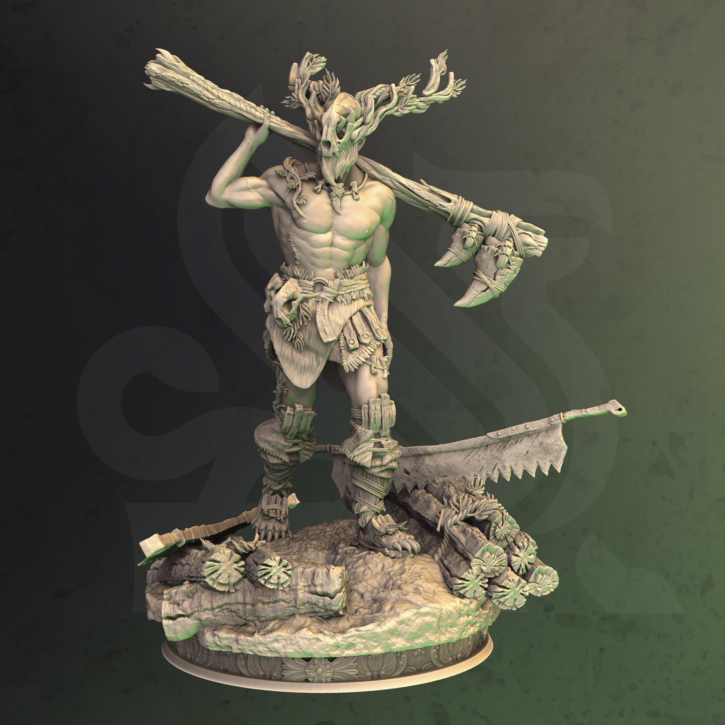 Druidic Barbarian - Treneal - Tabletop Figure for Dungeons & Dragons, DnD, Pathfinder RPGs, TTRPG