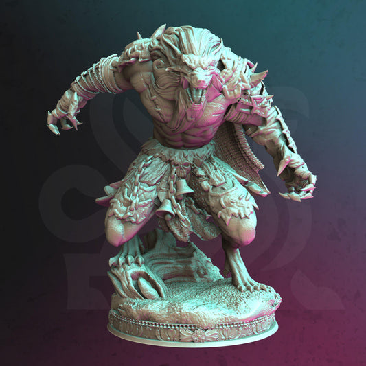 Werewolf Knight - Loghain - Tabletop Figure for Dungeons & Dragons, DnD, Pathfinder RPGs, TTRPG