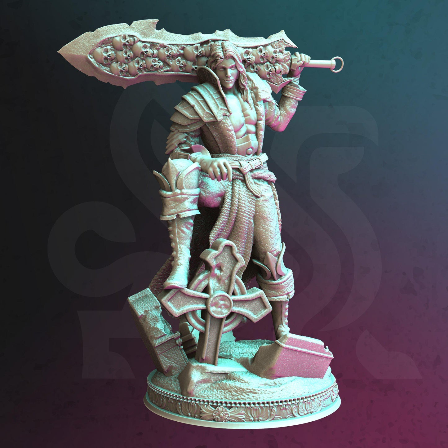 Vampire Swordsman - Almenhier - Tabletop Figure for Dungeons & Dragons, DnD, Pathfinder RPGs, TTRPG