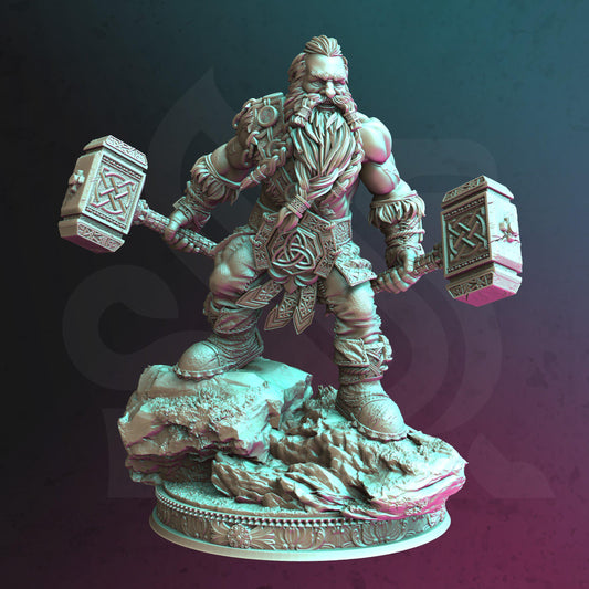 Dwarf Barbarian - Mathias - Tabletop Figure for Dungeons & Dragons, DnD, Pathfinder RPGs, TTRPG