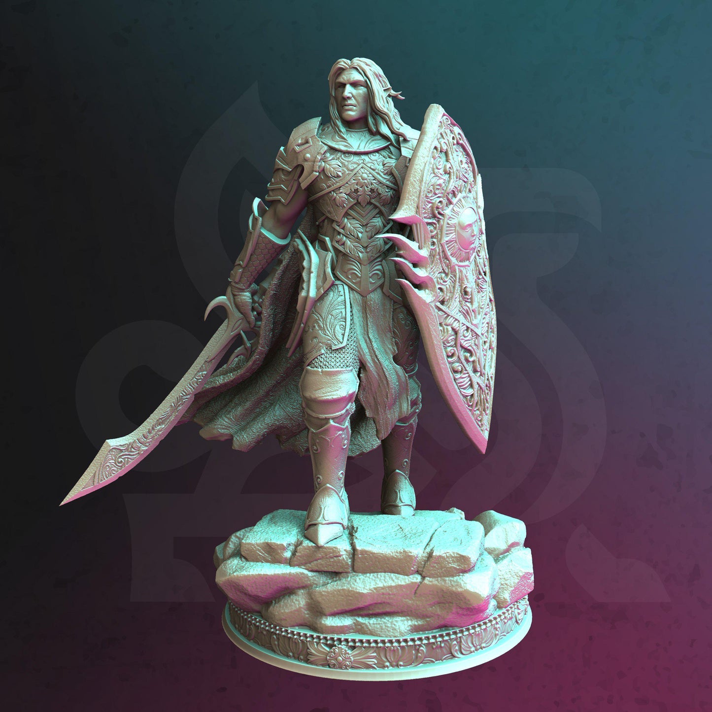 Elven Paladin - Yinsylim - Tabletop Figure for Dungeons & Dragons, DnD, Pathfinder RPGs, TTRPG