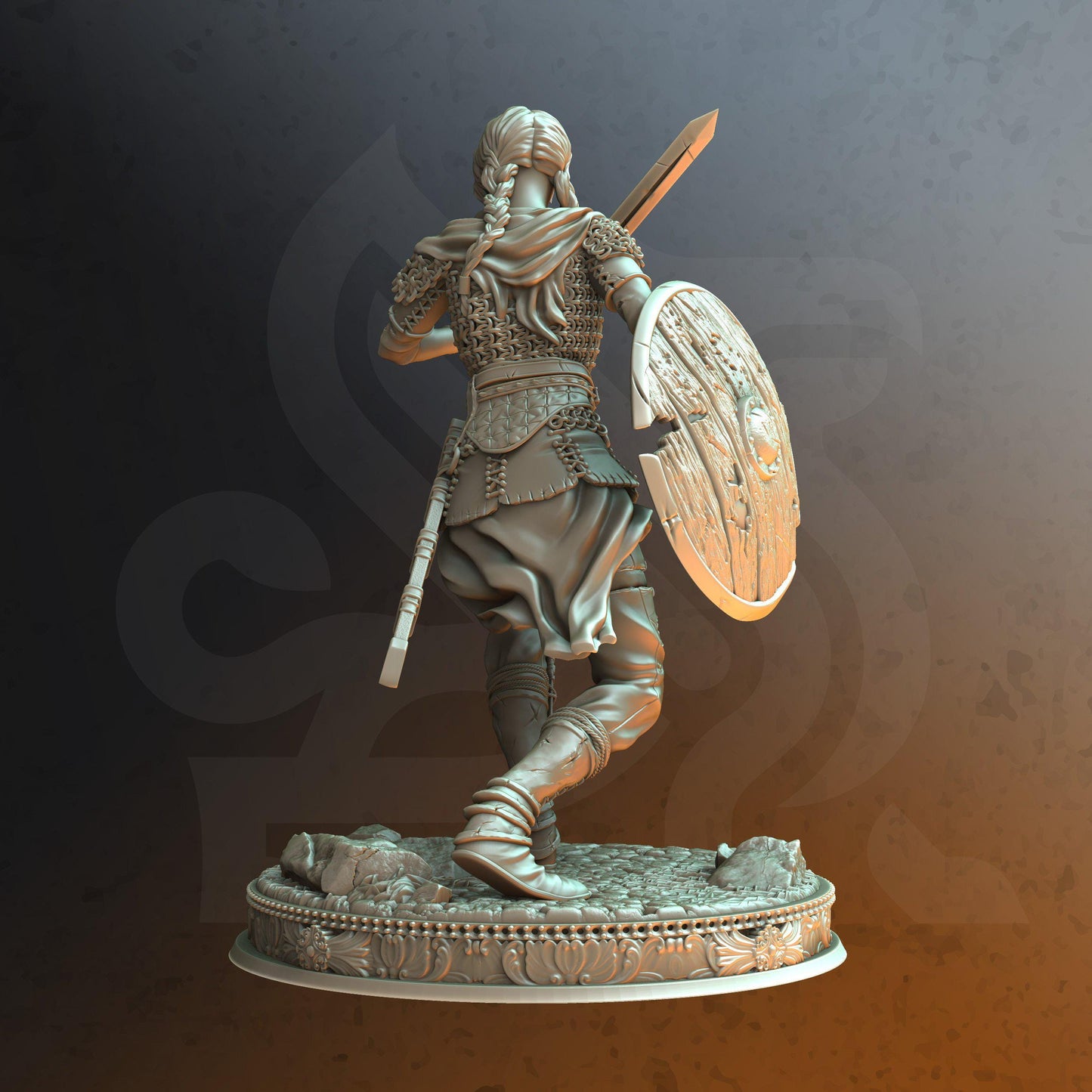 Shield-maiden - Freya The Fearless - Tabletop Figure for Dungeons & Dragons, DnD, Pathfinder RPGs, TTRPG