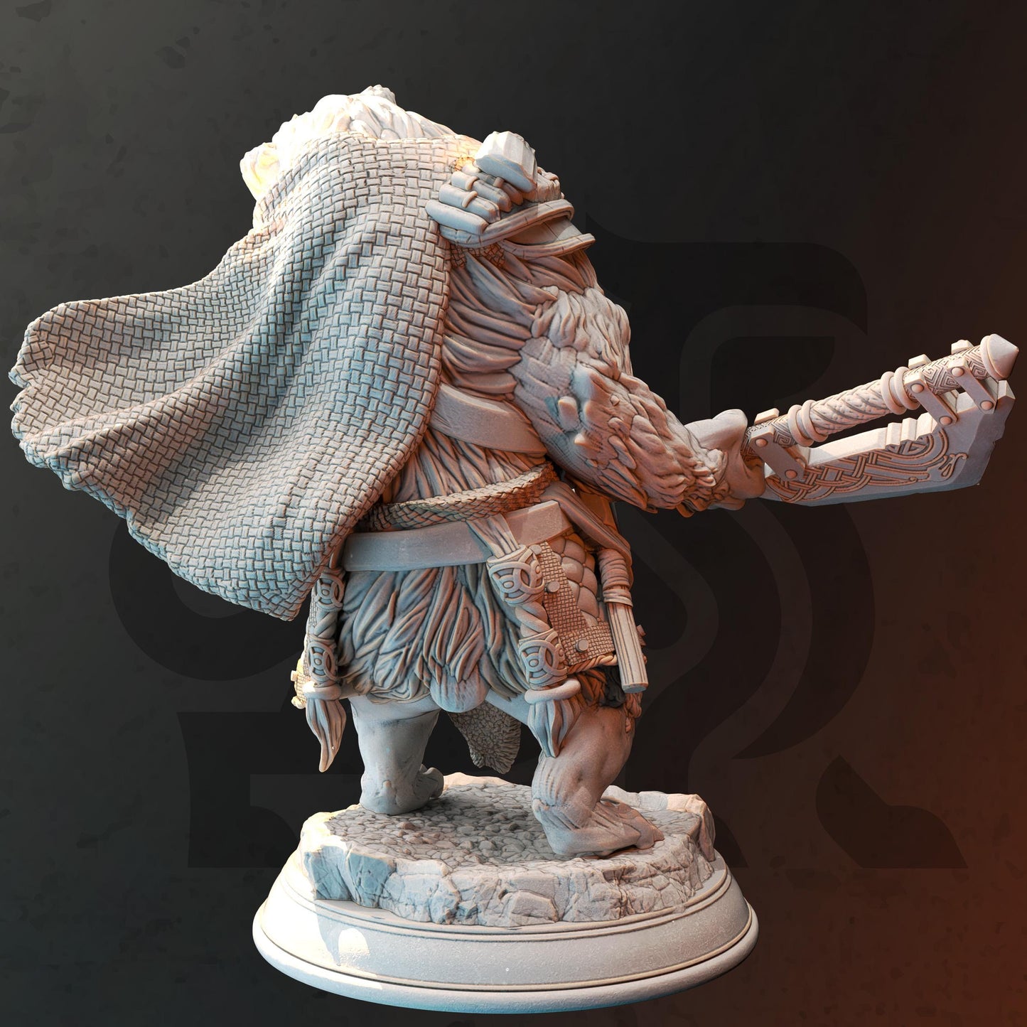 Werebear Barbarian Bearserker - Orik Bjornstain - 3D Printed Tabletop Figure for Dungeons & Dragons, DnD, Pathfinder RPGs, TTRPG