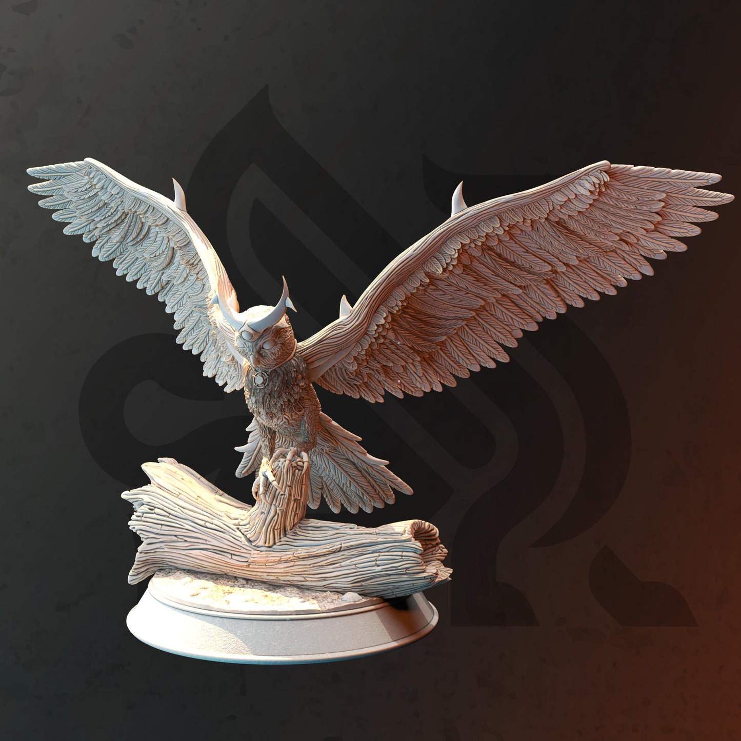 Great Owl Spirit - The Moon Devil (Large) - 3D Printed Tabletop Figure for Dungeons & Dragons, DnD, Pathfinder RPGs, TTRPG