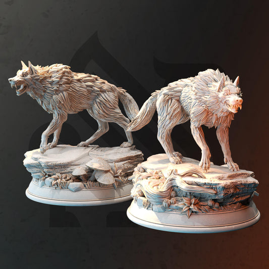 Northern Direwolves (Bundle) - 3D Printed Tabletop Figure for Dungeons & Dragons, DnD, Pathfinder RPGs, TTRPG