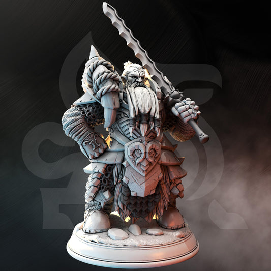 Dwarf Paladin Hunter - Gundrin Borgsten (Medium) - Tabletop Figure for Dungeons & Dragons, DnD, Pathfinder RPGs, TTRPG