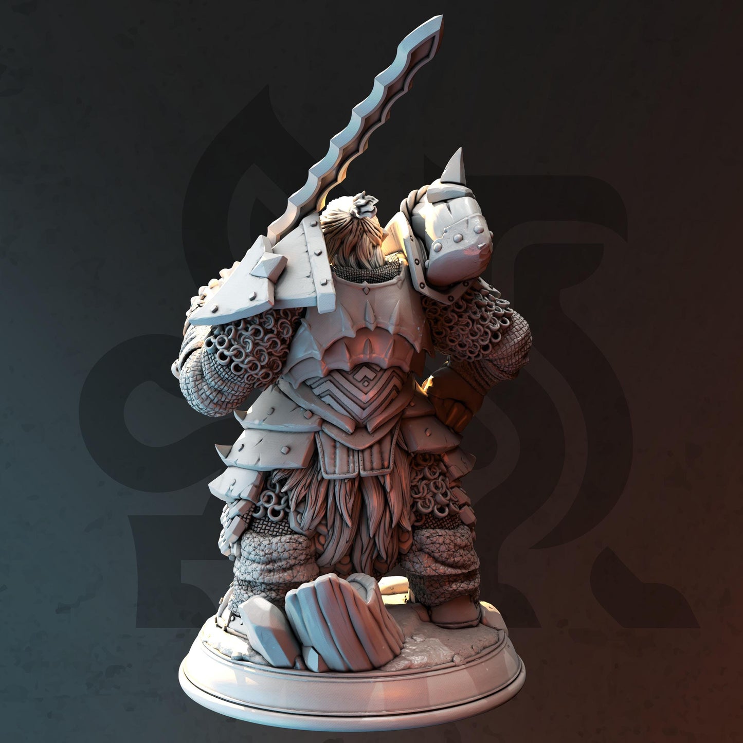 Dwarf Paladin Hunter - Gundrin Borgsten (Medium) - Tabletop Figure for Dungeons & Dragons, DnD, Pathfinder RPGs, TTRPG